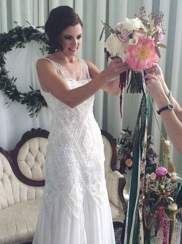 Ivory Sequinned Lace - Anya 4 Ivory Sequinned Lace - Anya - Image 4