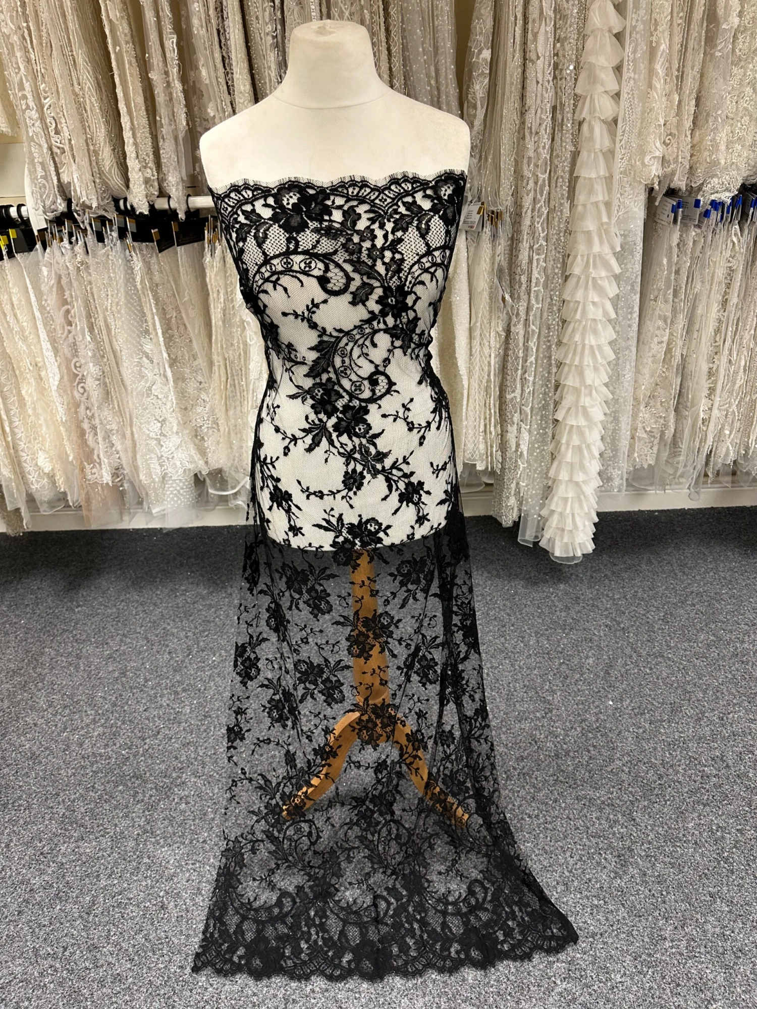 Black Chantilly Lace - Nefertari 1 Black Chantilly Lace - Nefertari