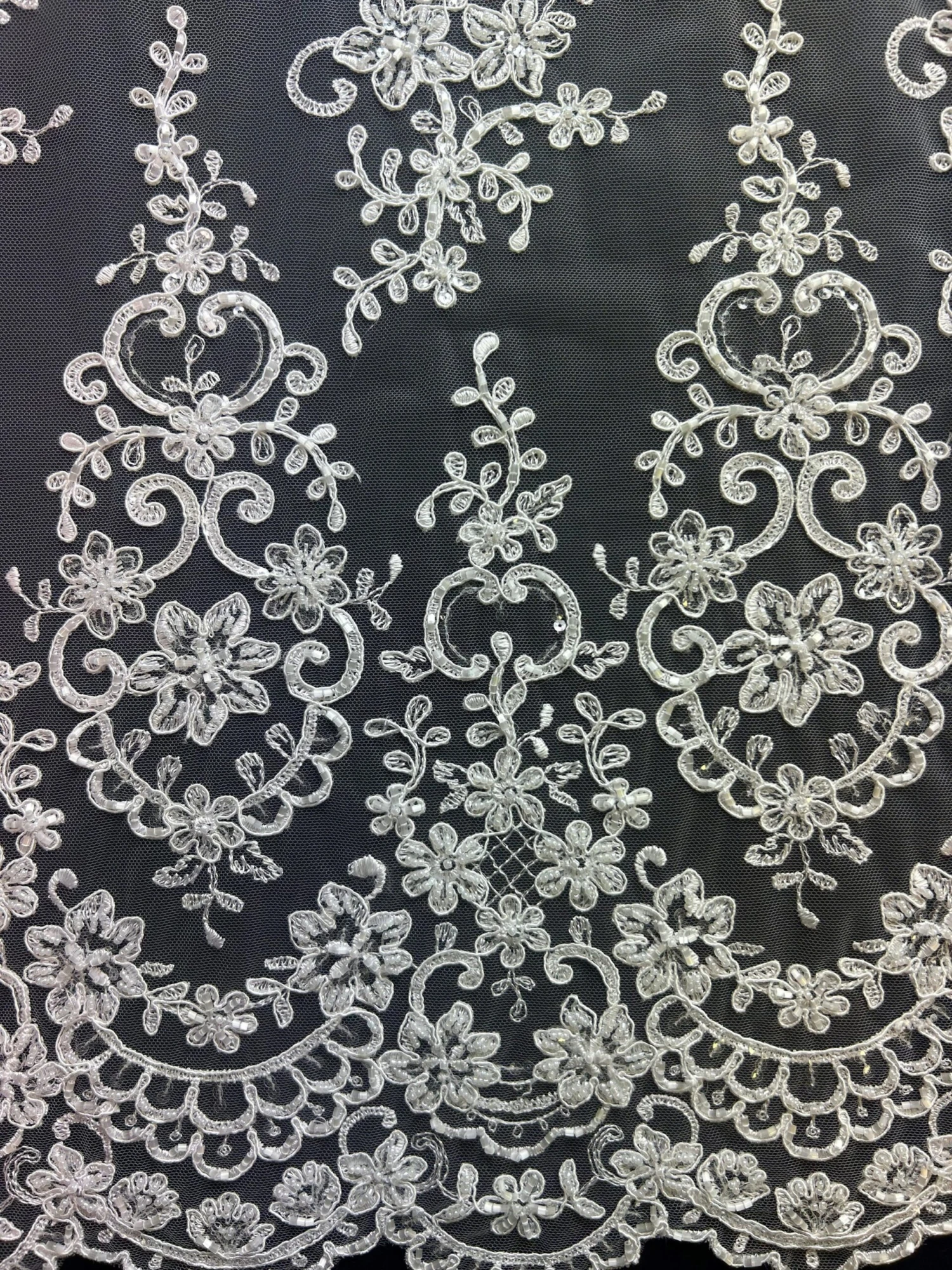 White Beaded Lace - Alexandra 9 White Beaded Lace - Alexandra - Image 9