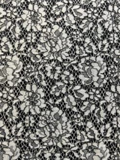 White & Black Corded Lace - Angela -Bridal Fabric Shop AngelaBlackandWhite