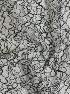 White & Black Corded Lace - Angela -Bridal Fabric Shop AngelaWhite Black