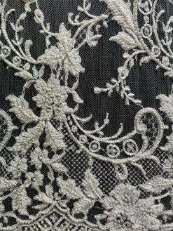 White Beaded Chantilly Lace - Annalisa 13 White Beaded Chantilly Lace - Annalisa -Bridal Fabric Shop Annalisa 1