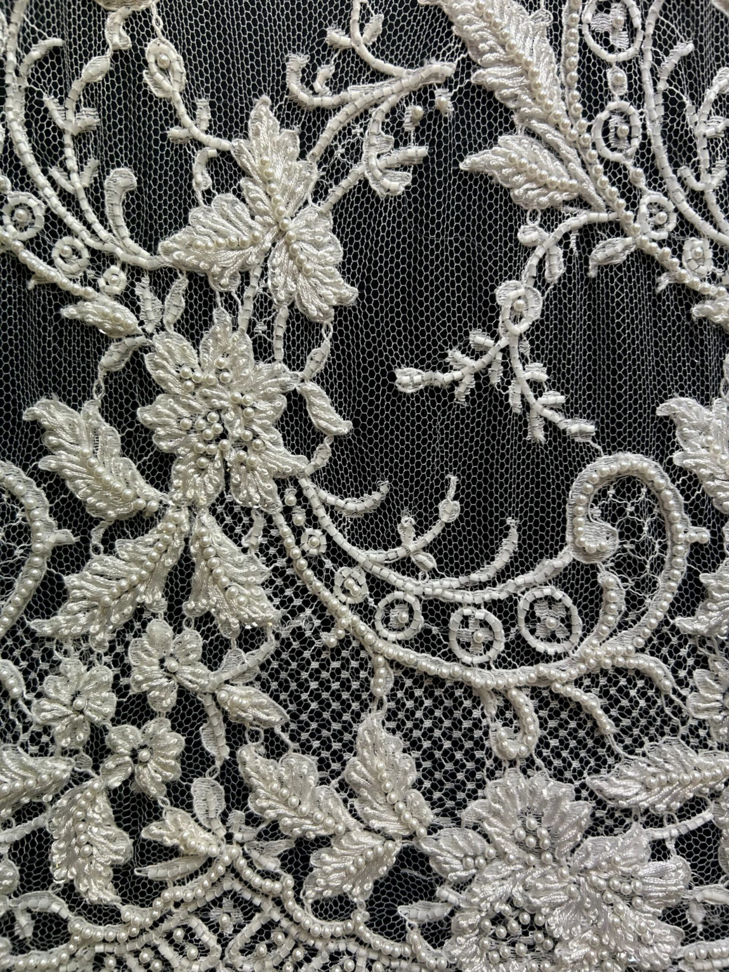 White Beaded Chantilly Lace - Annalisa 7 White Beaded Chantilly Lace - Annalisa - Image 7