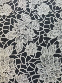 Ivory Embroidered Lace - Annika -Bridal Fabric Shop Annika 1