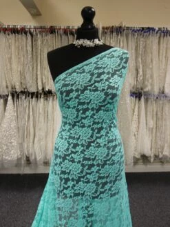 Aqua Raschel Stretch Lace - Evie -Bridal Fabric Shop AquaLace Evie