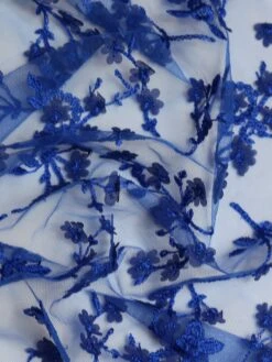 Royal Blue Embroidery Lace - Austen -Bridal Fabric Shop Austen