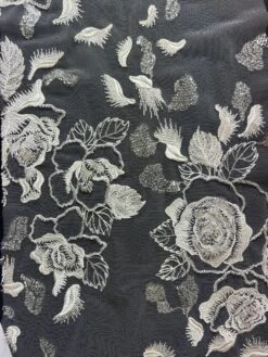 Ivory Beaded Lace - Bardot -Bridal Fabric Shop Bardot