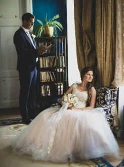 White Corded Lace - Belinda -Bridal Fabric Shop BelindaLacedress1