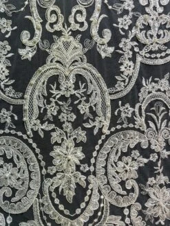 Ivory Beaded Lace - Bella -Bridal Fabric Shop Bella