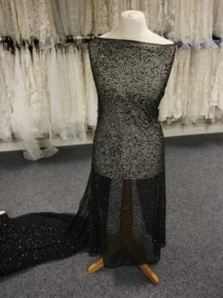 Black Sequin Lace - Bellamy -Bridal Fabric Shop BlackBeadedLace Bellamy 1