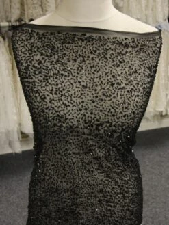 Black Sequin Lace - Bellamy -Bridal Fabric Shop BlackBeadedLace Bellamy