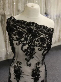 Black Beaded Lace - Nell 8 Black Beaded Lace - Nell -Bridal Fabric Shop BlackBeadedLace Nell 1