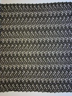 Black Beaded Guipure Lace - Vaeda -Bridal Fabric Shop BlackBeadedLace Vaeda FullWidth