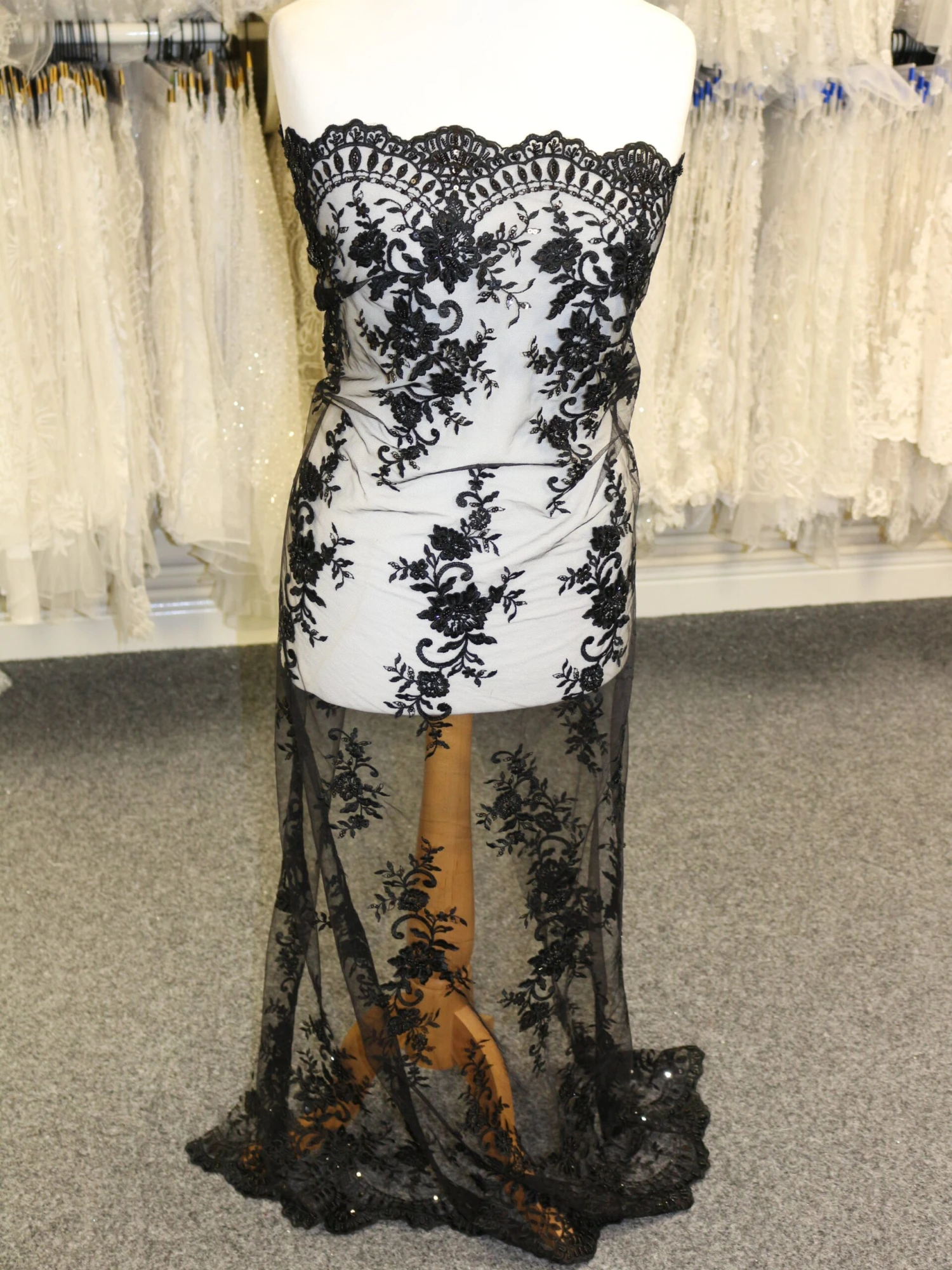 Black Beaded Lace - Ziggy 1 Black Beaded Lace - Ziggy