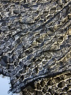 Black Chantilly Lace - Elara 9 Black Chantilly Lace - Elara -Bridal Fabric Shop BlackChantillyLace Elara closeup