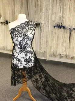 Black Chantilly Lace - Kate -Bridal Fabric Shop BlackChantillyLace Kate 1