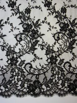 Black Chantilly Lace - Nefertari 9 Black Chantilly Lace - Nefertari -Bridal Fabric Shop BlackChantillyLace Nefertari