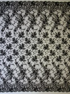 Black Chantilly Lace - Nefertari 10 Black Chantilly Lace - Nefertari -Bridal Fabric Shop BlackChantillyLace Nefertari FullWidth