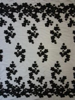 Black Embroidered Lace - Ashton -Bridal Fabric Shop BlackEmbroideredLace Ashton FullWidth