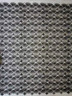 Black Embroidery Lace - Rivka -Bridal Fabric Shop BlackEmbroideredLace Rivka FullWidth