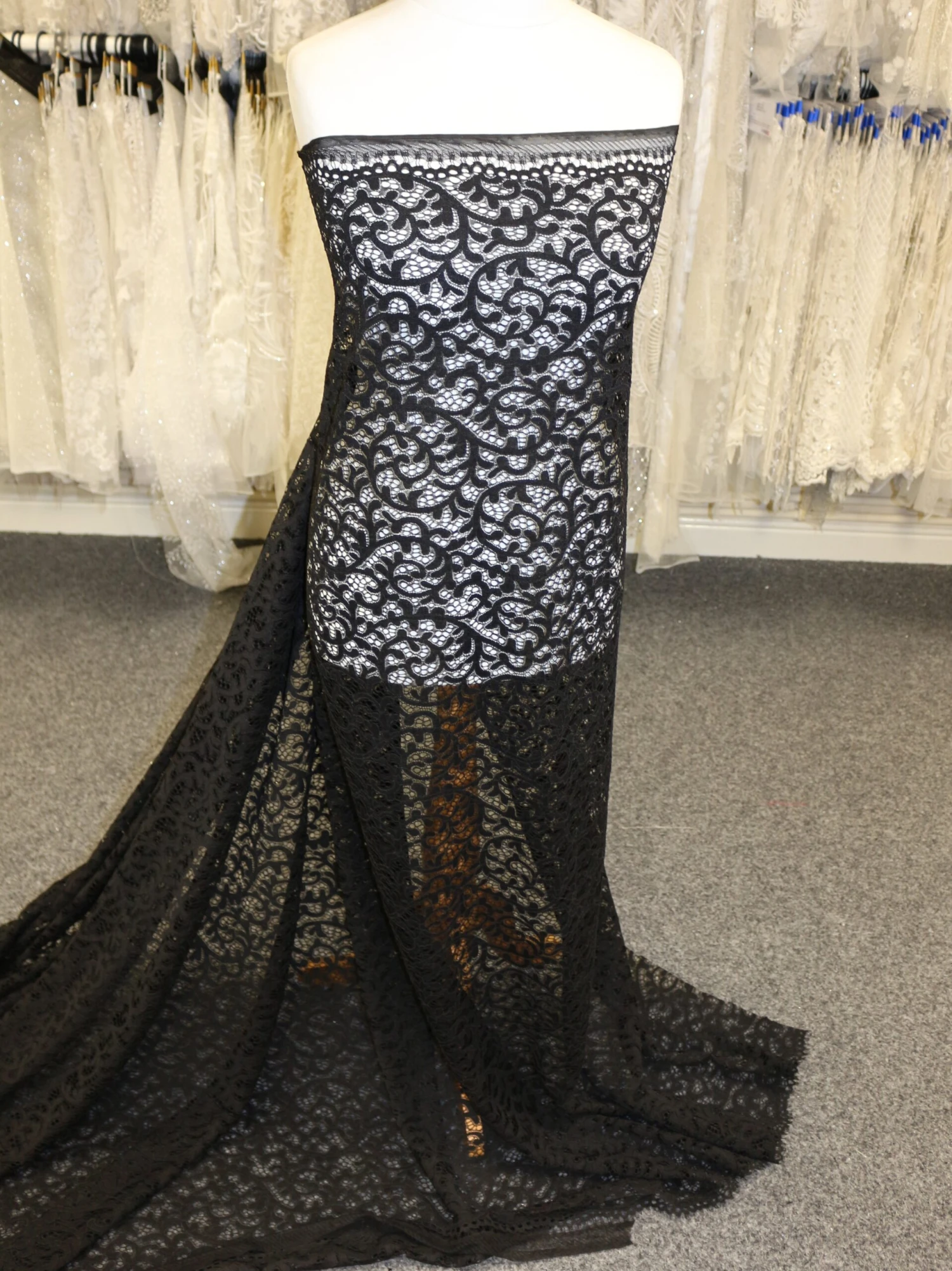 Black Corded Lace - Alexis 1 Black Corded Lace - Alexis