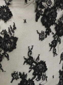 Black Corded Lace - Amelia -Bridal Fabric Shop BlackLace Amelia 1