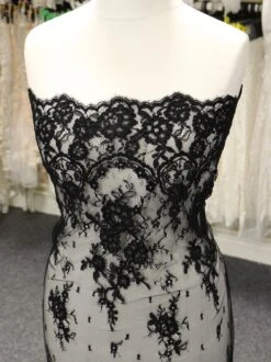 Black Corded Lace - Eloise 12 Black Corded Lace - Eloise -Bridal Fabric Shop BlackLace Eloise 1
