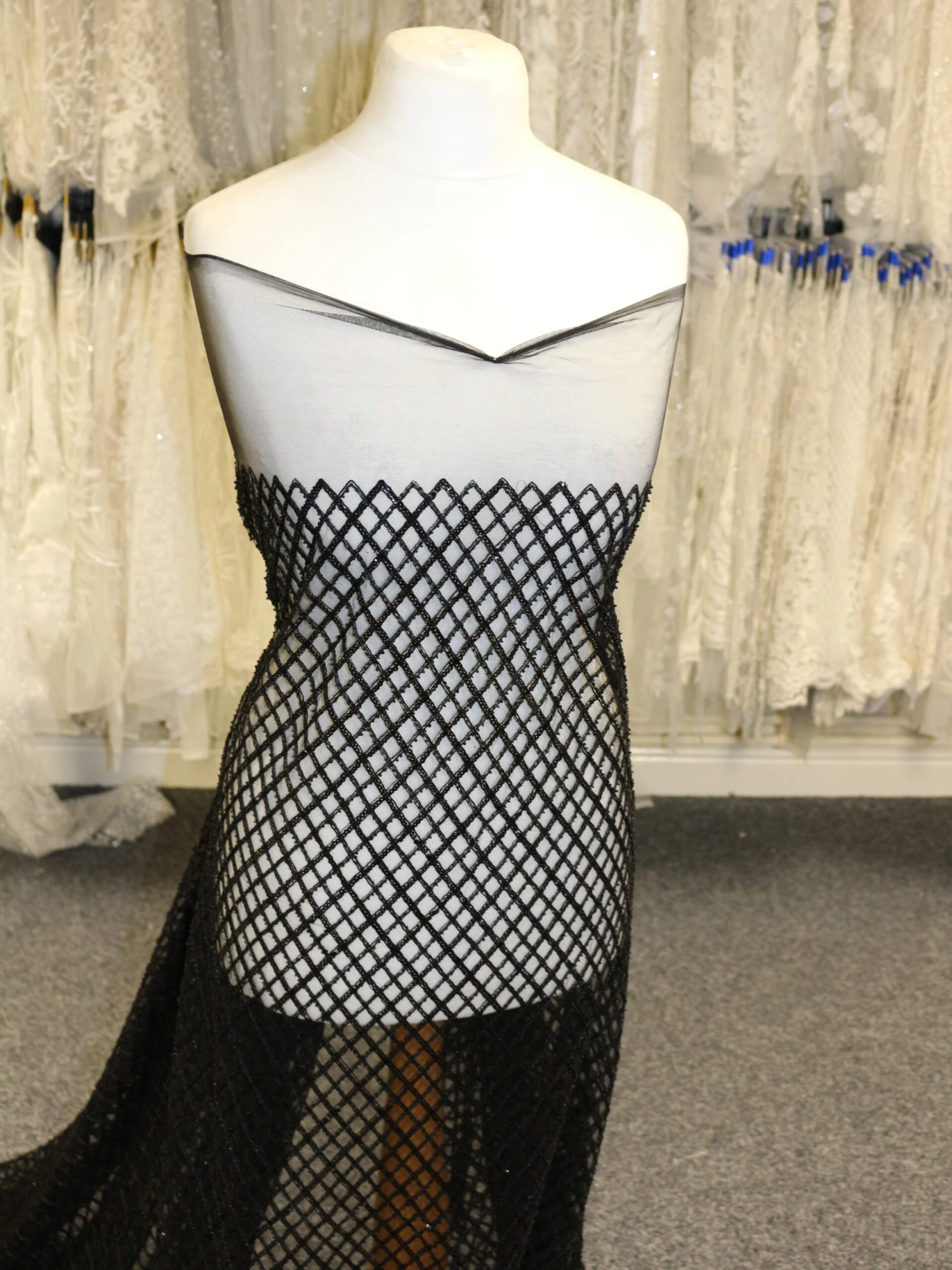 Black Sequinned Lace - Odelia 1 Black Sequinned Lace - Odelia