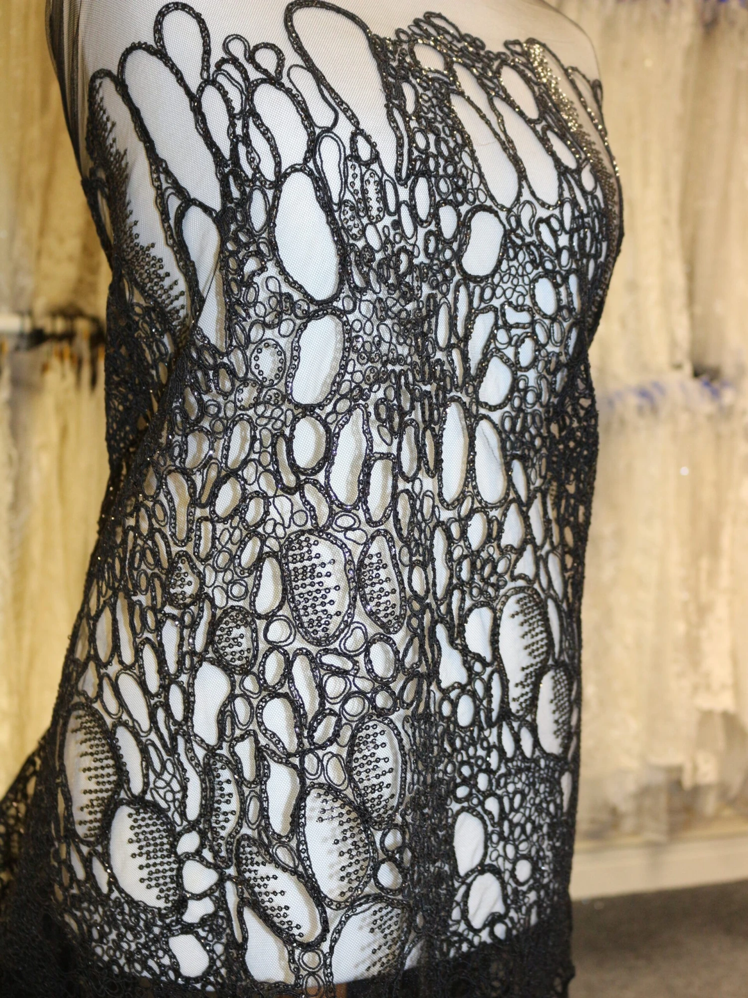 Black Corded Lace - Raven 2 Black Corded Lace - Raven - Image 2