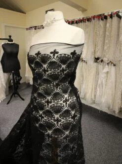 Black Embroidery Lace - Rivka -Bridal Fabric Shop BlackLace Rivka