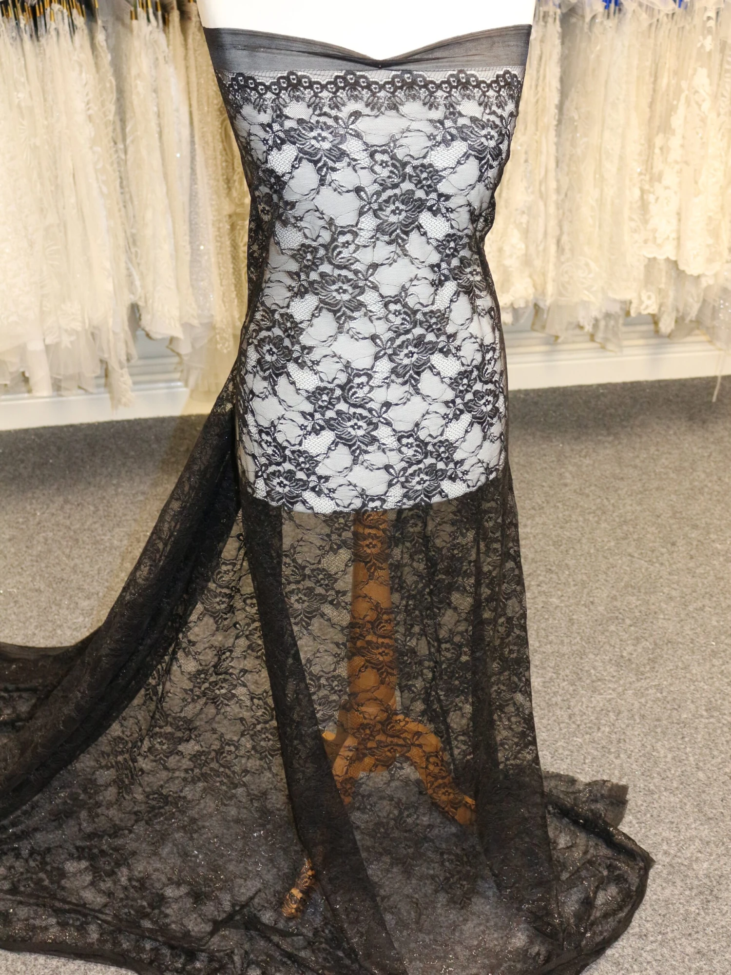 Black Raschel Lace - Roxanne 1 Black Raschel Lace - Roxanne