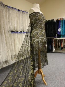 Black Raschel Lace - Wren -Bridal Fabric Shop BlackLace Wren 1