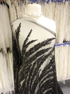 Black Sequin Glitter Lace - Divine 9 Black Sequin Glitter Lace - Divine -Bridal Fabric Shop BlackSequinGlitterLace Divine