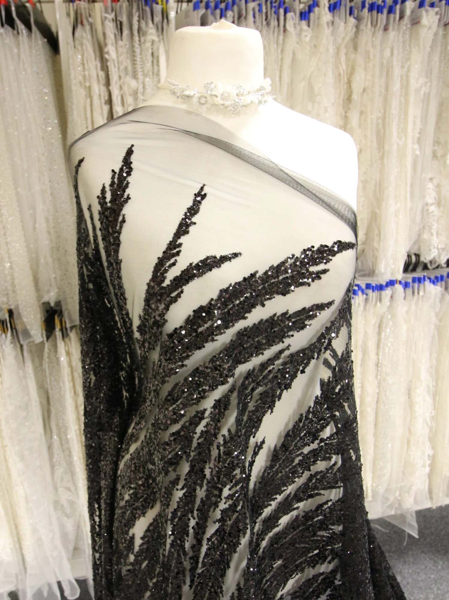 Black Sequin Glitter Lace - Divine 3 Black Sequin Glitter Lace - Divine - Image 3