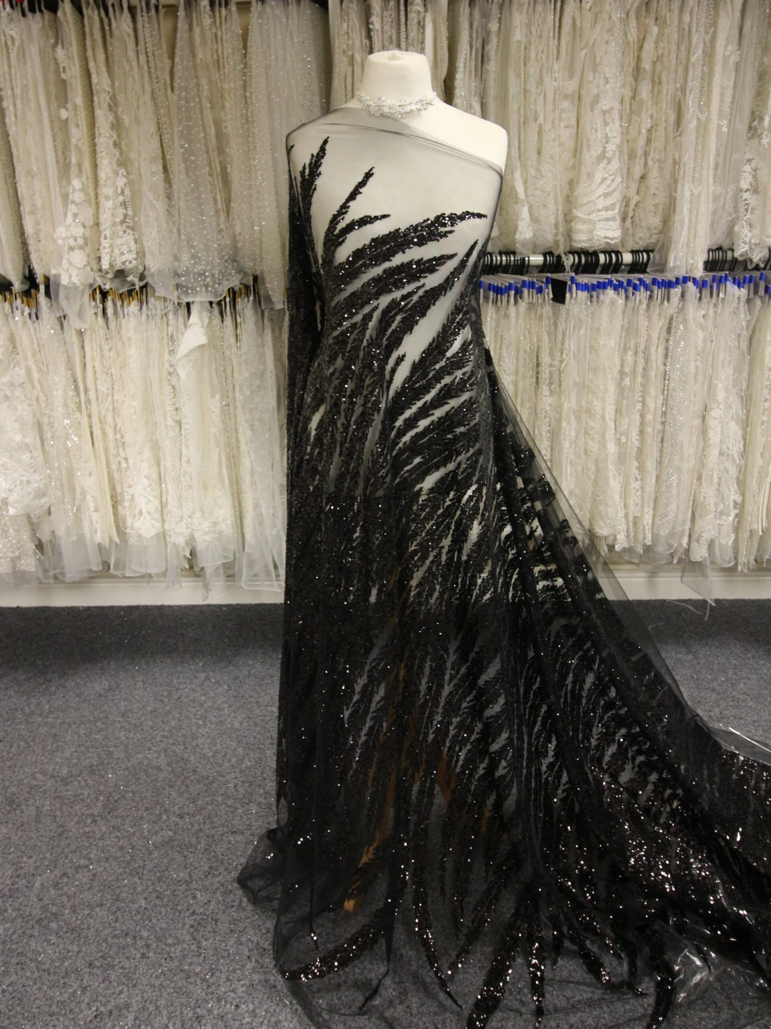 Black Sequin Glitter Lace - Divine 1 Black Sequin Glitter Lace - Divine