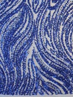 Blue Beaded & Sequinned Lace - Gillian -Bridal Fabric Shop BlueBeadedLace Deena