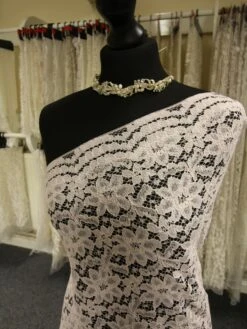 Blush Corded Lace - Shannon -Bridal Fabric Shop BlushLace Shannon