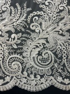 White Corded Lace - Boh -Bridal Fabric Shop BohWhite 1