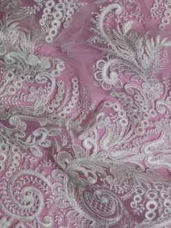 White Corded Lace - Boh -Bridal Fabric Shop BohWhite