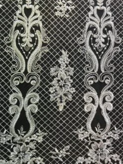 Ivory Embroidered Lace - Caroline -Bridal Fabric Shop Caroline