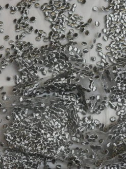 Silver Embroidered Lace - Carter -Bridal Fabric Shop CarterSilverlace