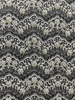 Ivory Beaded Lace - Celine -Bridal Fabric Shop Celine 1