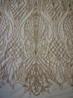 Champagne Embroidered Lace - Hortense -Bridal Fabric Shop ChampagneBridalLace Hortense