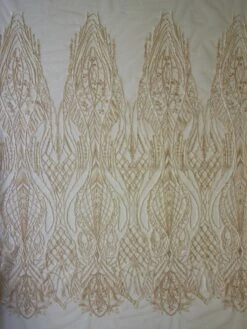 Champagne Embroidered Lace - Hortense -Bridal Fabric Shop ChampagneBridalLace Hortense FullWidth