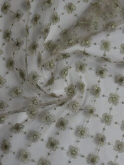 Champagne Embroidery Lace - Gavina -Bridal Fabric Shop ChampagneLace Gavina