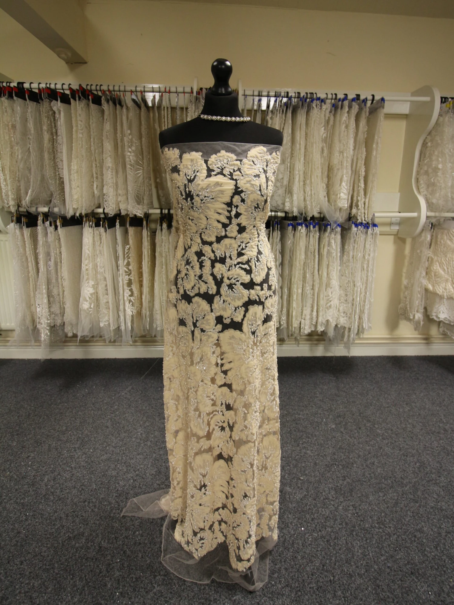 Champagne Embellished Lace - Allie 1 Champagne Embellished Lace - Allie