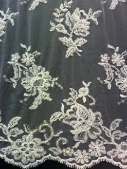 White Beaded Lace - Chloe -Bridal Fabric Shop ChloeWhite