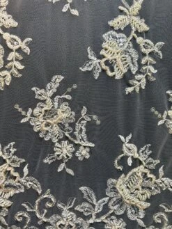 Champagne Beaded Lace - Chloe -Bridal Fabric Shop Chloechampage