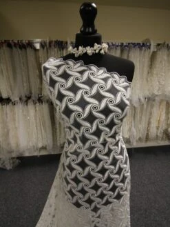 Ivory Embroidered Lace - Clarence -Bridal Fabric Shop Clarence3