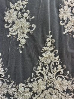 Ivory Beaded Lace - Clementine -Bridal Fabric Shop Clementine